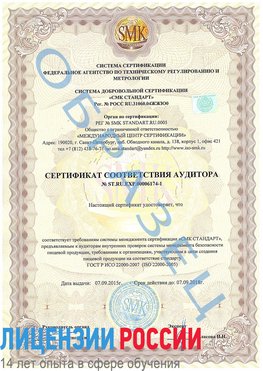 Образец сертификата соответствия аудитора №ST.RU.EXP.00006174-1 Константиновск Сертификат ISO 22000